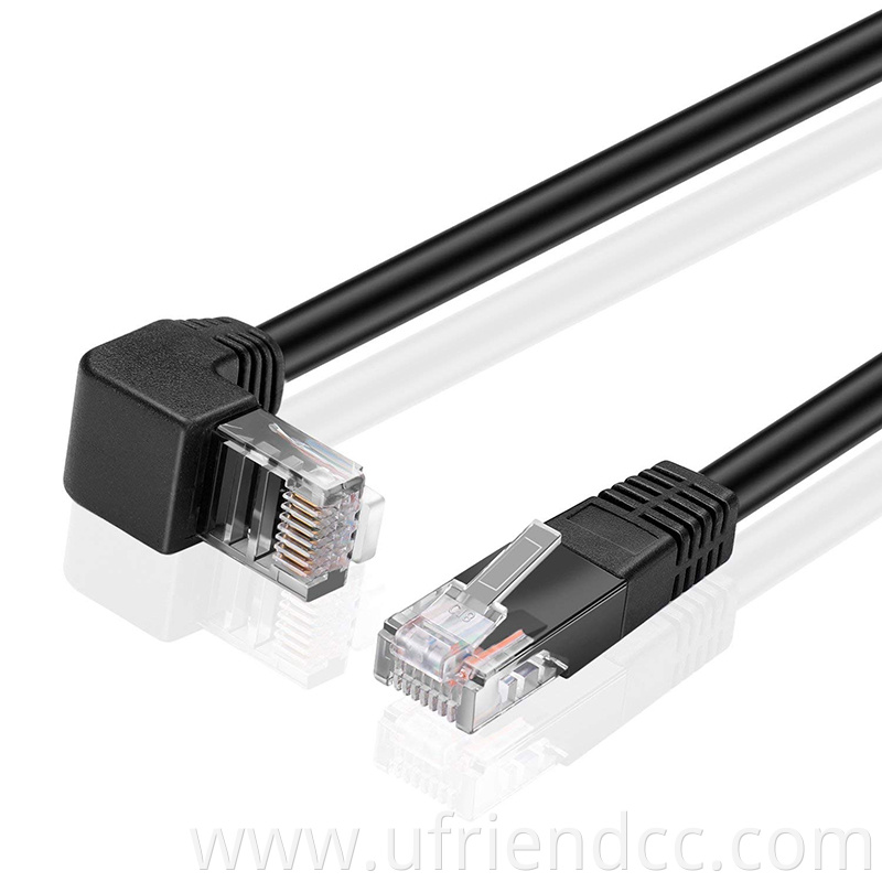 High Quality OEM Manufacture PVC Right Angel Ethernet Patch RJ45 Cable